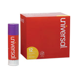 Universal® Glue Stick, 1.3 oz, Applies Purple, Dries Clear, 12/Pack (UNV74752) Box of 12