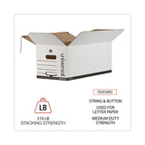 Universal® Deluxe Quick Set-up String-and-Button Boxes, Letter Files, White, 12/Carton (UNV75121) Case of 12