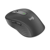 Logitech® Signature M650 for Business Wireless Mouse, Large, 2.4 GHz Frequency, 33 ft Wireless Range, Right Hand Use, Graphite (LOG910006346) Each