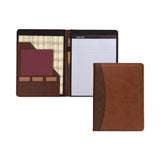Samsill® Two-Tone Padfolio with Spine Accent, 10.6w x 14.25h, Polyurethane, Tan/Brown (SAM71656) Each