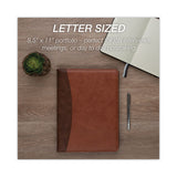 Samsill® Two-Tone Padfolio with Spine Accent, 10.6w x 14.25h, Polyurethane, Tan/Brown (SAM71656) Each