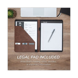 Samsill® Two-Tone Padfolio with Spine Accent, 10.6w x 14.25h, Polyurethane, Tan/Brown (SAM71656) Each