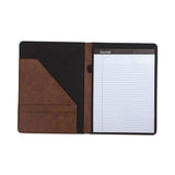 Samsill® Two-Tone Padfolio with Spine Accent, 10.6w x 14.25h, Polyurethane, Tan/Brown (SAM71656) Each