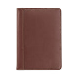 Samsill® Contrast Stitch Leather Padfolio, 6.25w x 8.75h, Open Style, Brown (SAM71736) Each