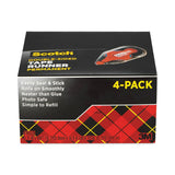 Scotch® Tape Runner, 0.31" x 49 ft, Dries Clear, 4/Pack (MMM6055BNS) Pack of 4