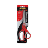 Scotch® Multi-Purpose Scissors, 8" Long, 3.38" Cut Length, Gray/Red Straight Handle (MMM1428) Each