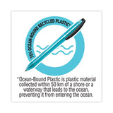 BIC® ReVolution Ocean Bound Ballpoint Pen, Retractable, Medium 1 mm, Black Ink, Translucent Blue Barrel, Dozen (BICBPRR11BK) 1 Dozen