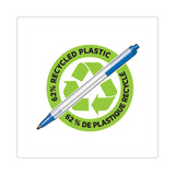 BIC® ReVolution Clic Stic Ballpoint Pen, Retractable, Medium 1 mm, Blue Ink, Translucent Frost/Blue Barrel, 48/Pack (BICCSEM48BE) Pack of 48