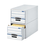 Bankers Box® STOR/DRAWER Basic Space-Savings Storage Drawers, Legal Files, 16.75" x 19.5" x 11.5", White/Blue, 6/Carton (FEL00722) Carton of 6