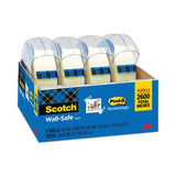 Scotch® Wall-Safe Tape with Dispenser, 1" Core, 0.75" x 54.17 ft, Clear, 4/Pack (MMM4183) Pack of 4