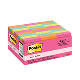 Post-it® Notes Original Pads in Poptimistic Colors, Value Pack, 1.38" x 1.88", 100 Sheets/Pad, 24 Pads/Pack (MMM65324ANVAD) Pack of 24