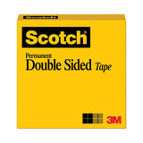 Scotch® Double-Sided Tape, 3" Core, 0.5" x 36 yds, Clear (MMM665121296) Each