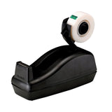 Scotch® Deluxe Desktop Tape Dispenser, Heavily Weighted, Attached 1" Core, Black (MMMC40BK) Each