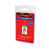 Scotch™ Self-Sealing Laminating Pouches, 12.5 mil, 2.81" x 4.5", Gloss Clear, 5/Pack (MMMLS8535G) Pack of 5