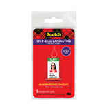 Scotch™ Self-Sealing Laminating Pouches, 12.5 mil, 2.81" x 4.5", Gloss Clear, 5/Pack (MMMLS8535G) Pack of 5