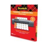 Scotch™ Laminating Pouches, 3 mil, 9" x 11.5", Gloss Clear, 100/Pack (MMMTP3854100) Pack of 100