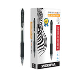 Zebra® Sarasa Dry Gel X20 Gel Pen, Retractable, Bold 1 mm, Black Ink, Clear/Black Barrel, 12/Pack (ZEB46610) Each