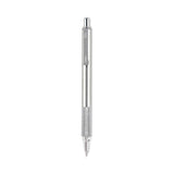 Zebra® F-701 Ballpoint Pen, Retractable, Fine 0.7 mm, Black Ink, Stainless Steel/Black Barrel (ZEB29411) Each
