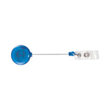 Advantus Translucent Retractable ID Card Reel, 30" Extension, Blue, 12/Pack (AVT75472) Pack of 12