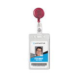 Advantus Translucent Retractable ID Card Reel, 30" Extension, Red, 12/Pack (AVT75471) Pack of 12