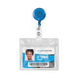 Advantus Translucent Retractable ID Card Reel, 30" Extension, Blue, 12/Pack (AVT75472) Pack of 12