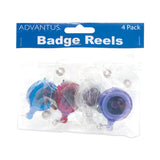 Advantus Translucent Retractable ID Card Reel, 30" Extension, Assorted Colors, 4/Pack (AVT75464) Pack of 4