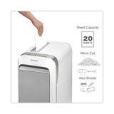 Fellowes® Powershred LX220 Micro-Cut Shredder, 20 Manual Sheet Capacity, White (FEL5015501) Each