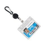 Advantus Metal Badge Reel/Carabiner Set, 24" Extension, Black, 5/Pack (AVT76349) Pack of 5