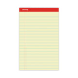 Universal® Perforated Ruled Writing Pads, Wide/Legal Rule, Red Headband, 50 Canary-Yellow 8.5 x 14 Sheets, Dozen (UNV40000) Pack of 12