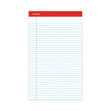 Universal® Perforated Ruled Writing Pads, Wide/Legal Rule, Red Headband, 50 White 8.5 x 14 Sheets, Dozen (UNV45000) Pack of 12
