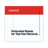 Universal® Perforated Ruled Writing Pads, Narrow Rule, Red Headband, 50 White 5 x 8 Sheets, Dozen (UNV46300) Pack of 12
