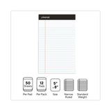 Universal® Premium Ruled Writing Pads with Heavy-Duty Back, Narrow Rule, Black Headband, 50 White 5 x 8 Sheets, 12/Pack (UNV57300) Pack of 12
