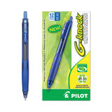 Pilot® G-Knock BeGreen Gel Pen, Retractable, Fine 0.7 mm, Blue Ink, Translucent Blue/Blue Barrel, Dozen (PIL31507) 1 Dozen
