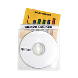 C-Line® Deluxe Individual CD/DVD Holders, 2 Disc Capacity, Clear/White, 50/Box (CLI61988) Pack of 50