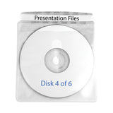 C-Line® Deluxe Individual CD/DVD Holders, 2 Disc Capacity, Clear/White, 50/Box (CLI61988) Pack of 50