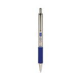 Zebra F-402 Retractable Ballpoint Pen, 0.7mm, Blue Ink, Stainless Steel/Blue Barrel, 2/Pack (ZEB29222) Pack of 2