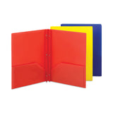 Smead™ Poly Two-Pocket Folder with Fasteners, 130-Sheet Capacity, 11 x 8.5, Assorted, 6/Pack (SMD87746) Pack of 6