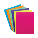 Smead™ Poly Two-Pocket Folders, 100-Sheet Capacity, 11 x 8.5, Assorted, 6/Pack (SMD87761) Pack of 6