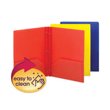 Smead™ Poly Two-Pocket Folder with Fasteners, 130-Sheet Capacity, 11 x 8.5, Assorted, 6/Pack (SMD87746) Pack of 6