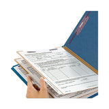 Smead™ Six-Section Pressboard Top Tab Classification Folders, Six SafeSHIELD Fasteners, 2 Dividers, Legal Size, Dark Blue, 10/Box (SMD19035) Each