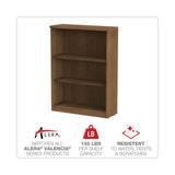 Alera® Alera Valencia Series Bookcase, Three-Shelf, 31.75w x 14d x 39.38h, Modern Walnut (ALEVA634432WA) Each