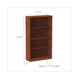 Alera® Alera Valencia Series Bookcase, Four-Shelf, 31.75w x 14d x 54.88h, Medium Cherry (ALEVA635632MC) Each