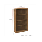 Alera® Alera Valencia Series Bookcase, Four-Shelf, 31.75w x 14d x 54.88h, Modern Walnut (ALEVA635632WA) Each