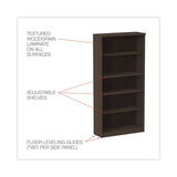 Alera® Alera Valencia Series Bookcase, Five-Shelf, 31.75w x 14d x 64.75h, Espresso (ALEVA636632ES) Each
