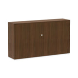Alera® Alera Valencia Series Hutch with Doors, 4 Compartments, 64.75w x 15d x 35.38h, Modern Walnut (ALEVA286615WA) Each