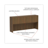 Alera® Alera Valencia Series Hutch with Doors, 4 Compartments, 70.63w x 15d x 35.38h, Modern Walnut (ALEVA287215WA) Each
