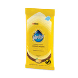 Pledge® Lemon Scent Wet Wipes, Cloth, 7 x 10, White, 24/Pack, 12 Packs/Carton (SJN336297) Pack of 24