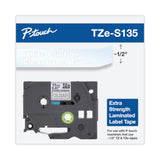 Brother P-Touch® TZ Extra-Strength Adhesive Laminated Labeling Tape, 0.47" x 26.2 ft, White on Clear (BRTTZES135) Each