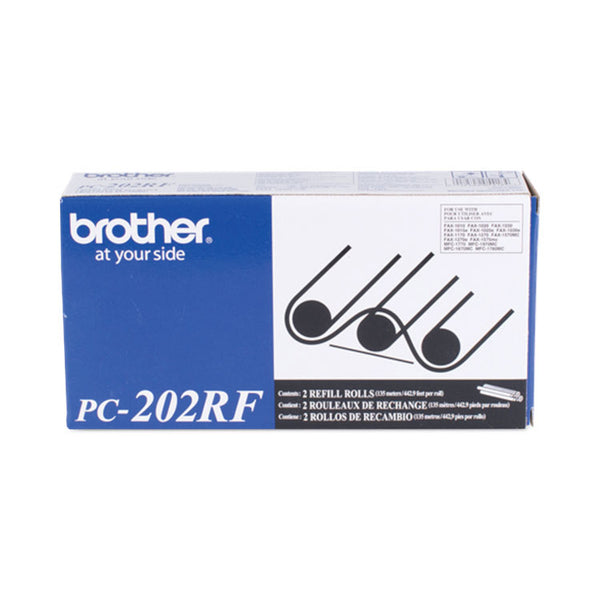 Brother PC-202RF Thermal Transfer Refill Roll, 450 Page-Yield, Black, 2/Pack (BRTPC202RF)