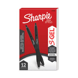 Sharpie® S-Gel™ S-Gel Premium Metal Barrel Gel Pen, Retractable, Medium 0.7 mm, Black Ink, Black Barrel, Dozen (SAN2153580) 1 Dozen